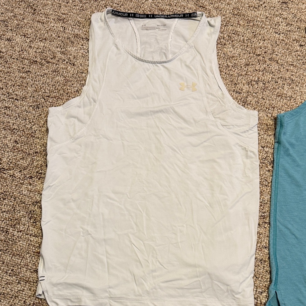 Under Armour Women's Sleeveless Tanks - Teal & White - Picture 2 of 5